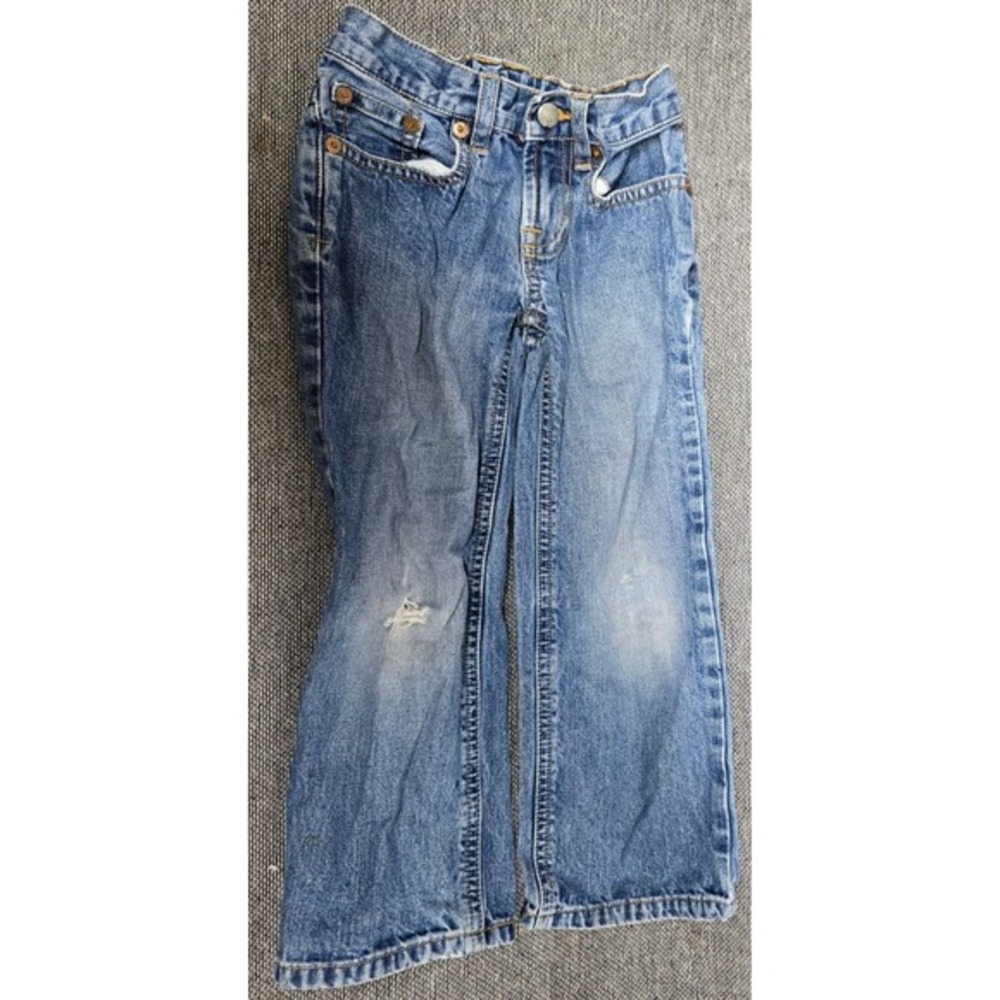Polo Ralph‎ Lauren Boys Blue Jeans Size 4/4T Adjustable Waist Straight Leg Denim